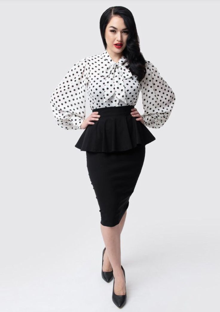 Peplum blouses polka dot 