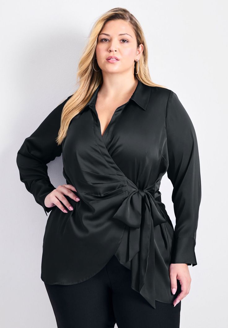The Satin Wrap Blouses