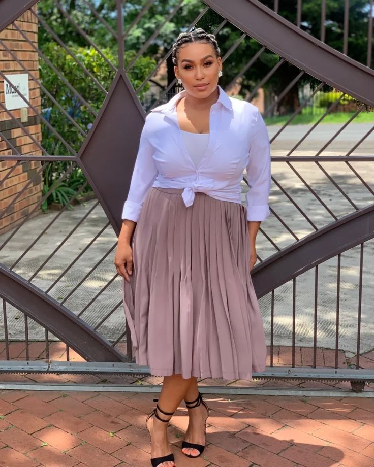 Button-down shirts with Pleated Skirts deliver traditional class whenever you wear them