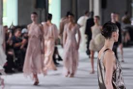 emerging fashion models in pink dresses