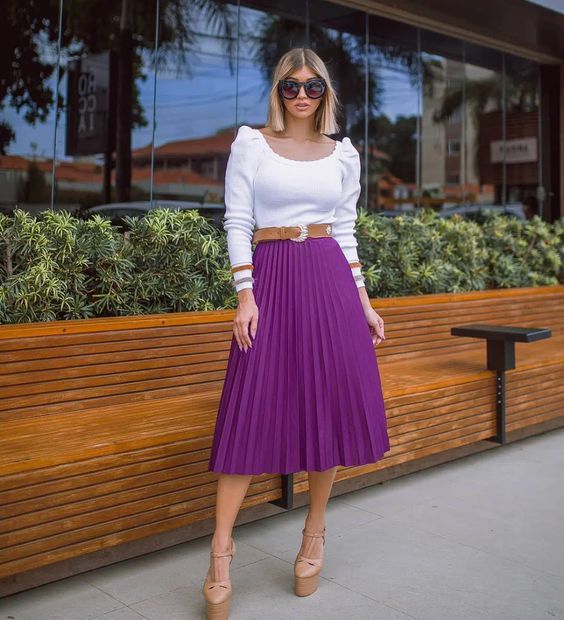 pleated spring skirt