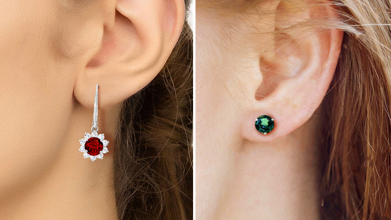 earrings jewelry ruby emerald