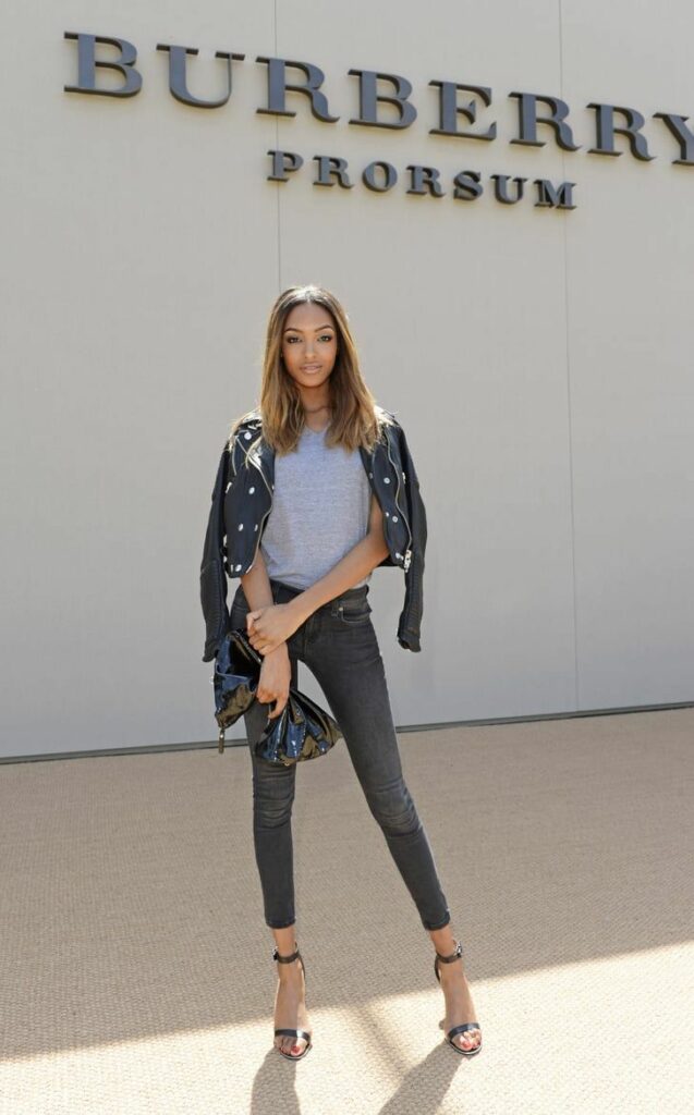Jourdan Dunn in leather