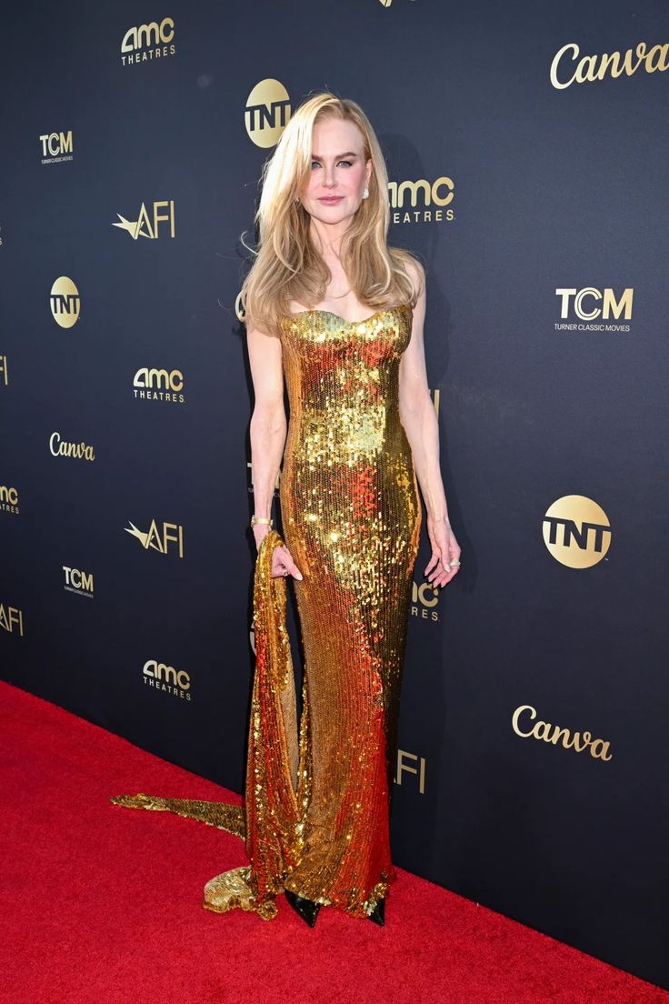 Nicole Kidman in gold gown