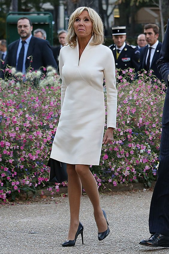 Brigitte Macron in Monochrome Perfection at the White House