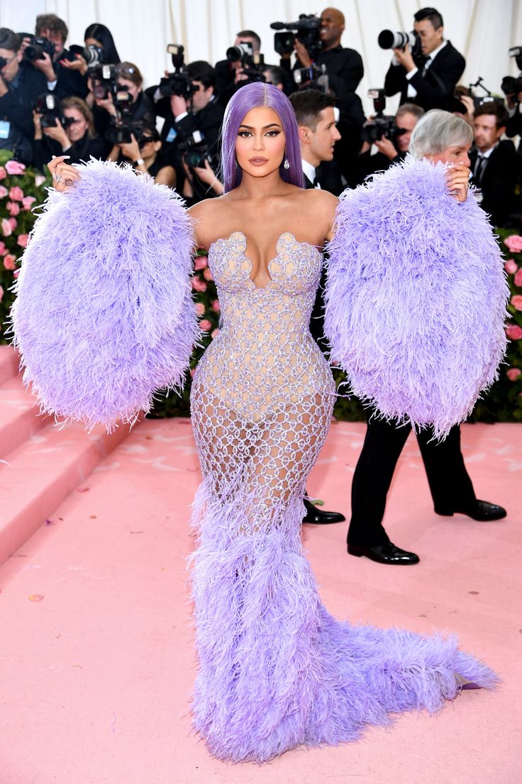 Kylie Jenner in Red Carpet Royalty in a Stunning Lavender Gown