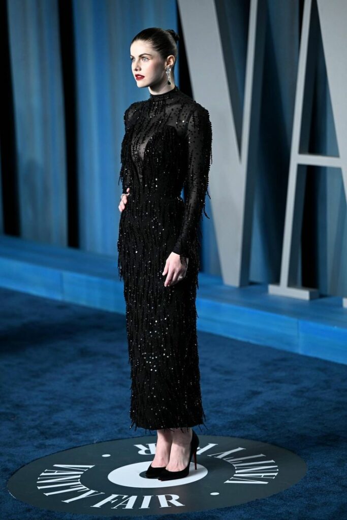 Alexandra Daddario black dress vanity fair