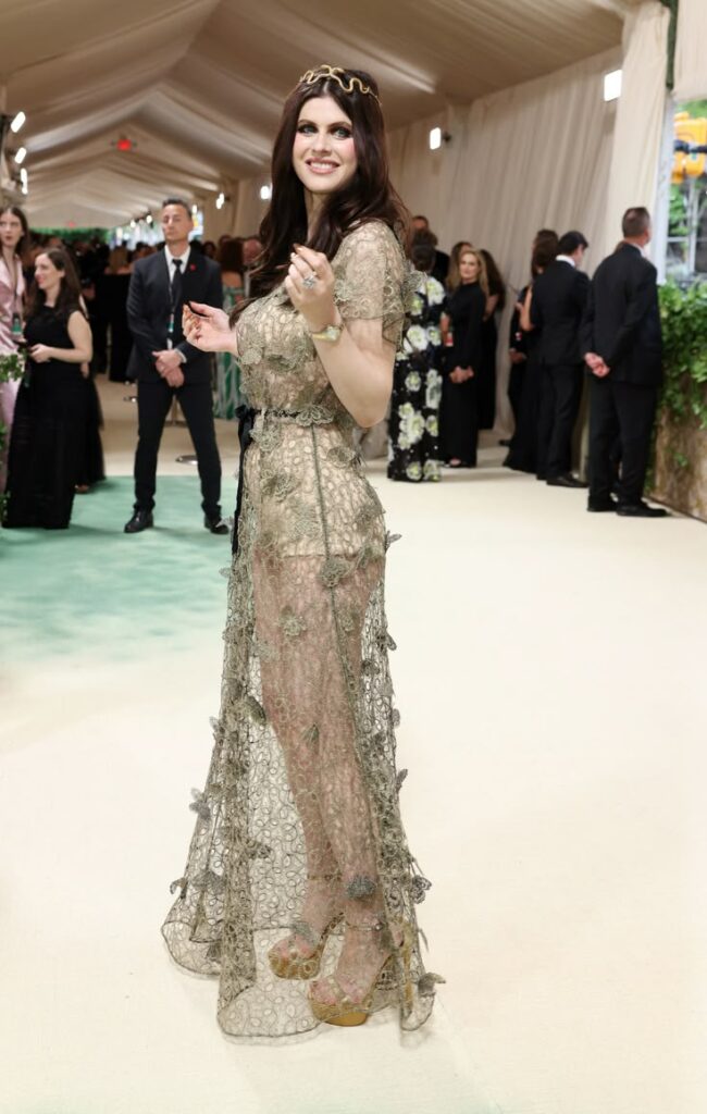 Alexandra Daddario black dress at Met Gala