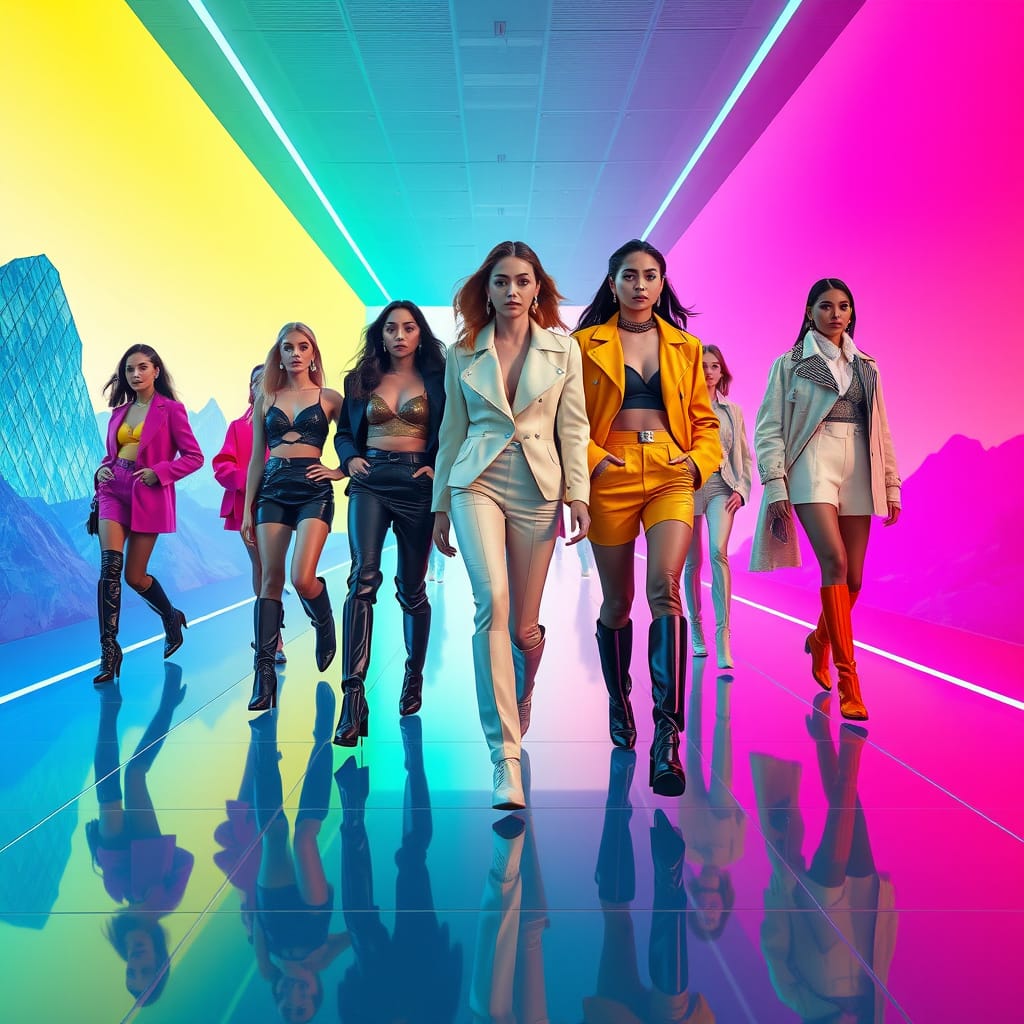 Group of women wearing long boots