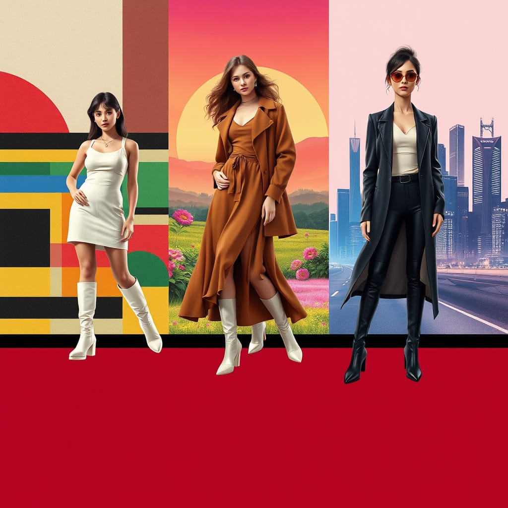 3 women wearing long boots