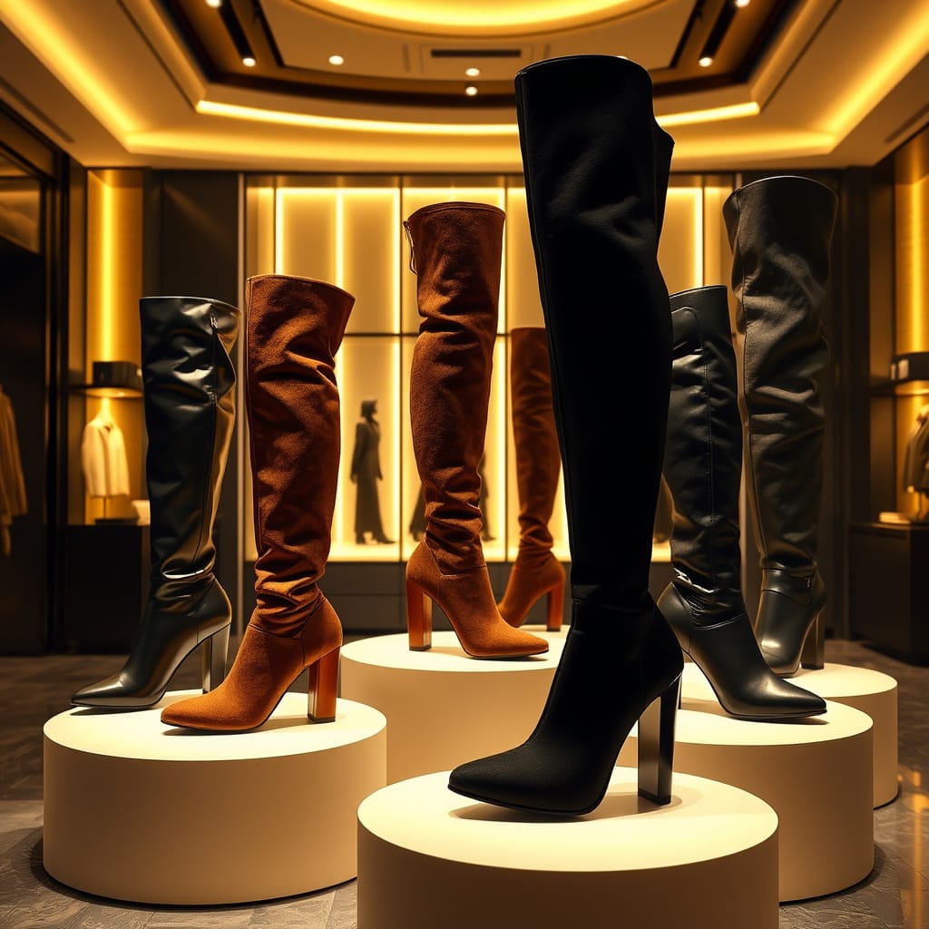 long boots displayed