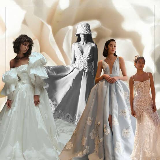 bridal fashion trends for 2025 4 women wearing wedding dresses
