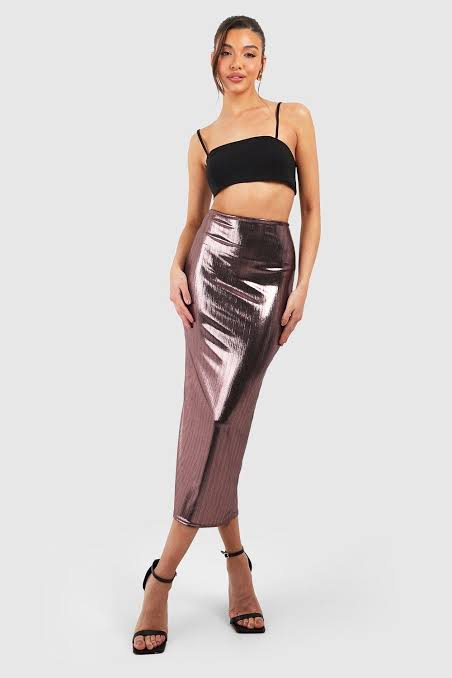 Y2K fashion tube top with shimering skirt