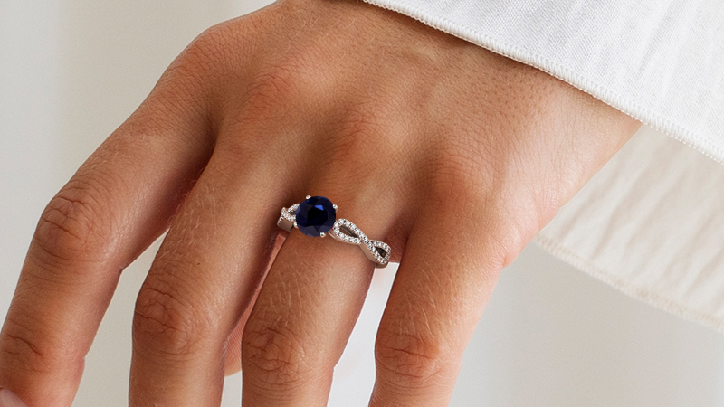 Spinel rings blue 