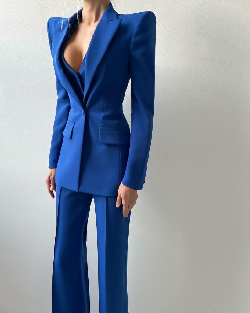 electric blue power suit 55