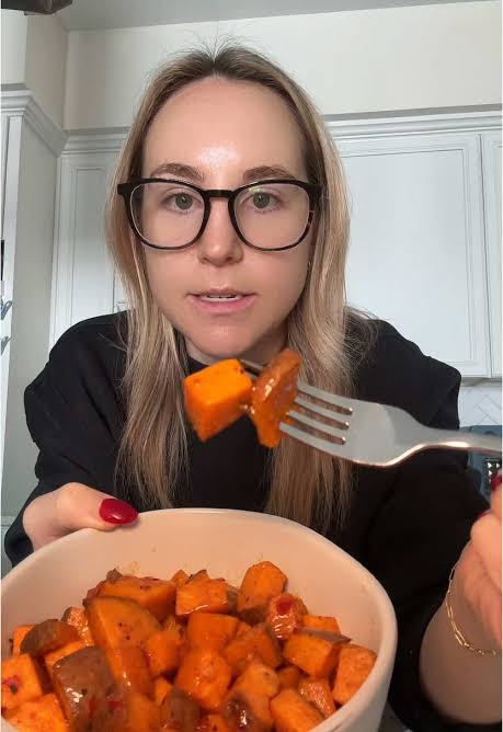 girl eating sweet potatoes