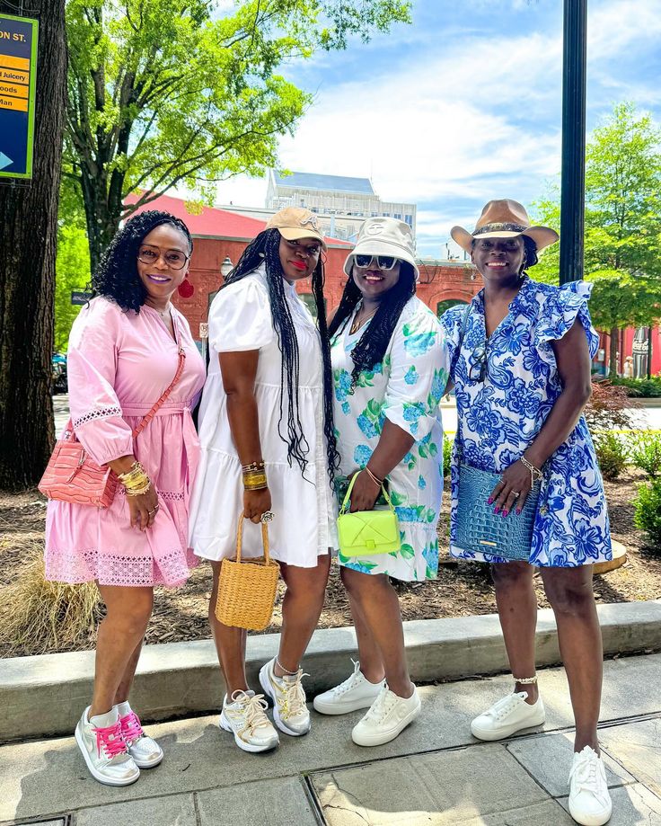 Shift dresses woman in a group