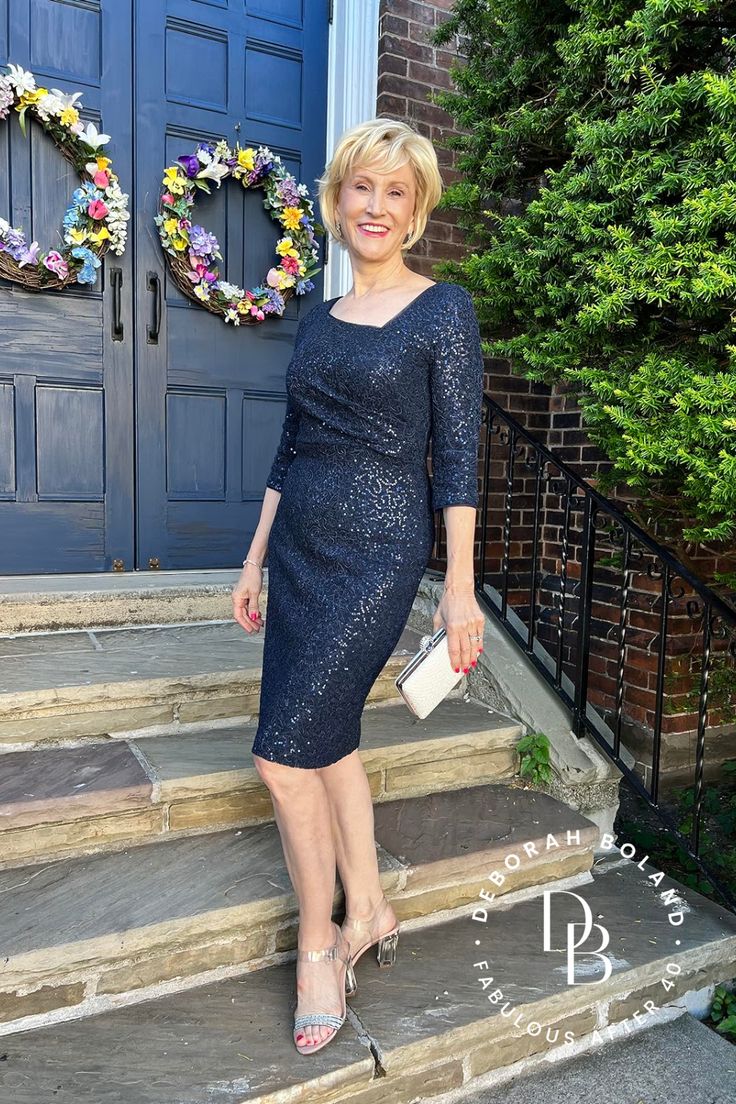 glittery evening cocktail dress