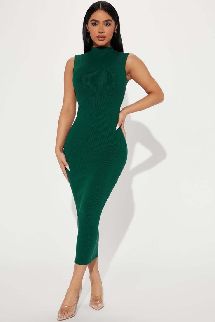 green bodycon dress