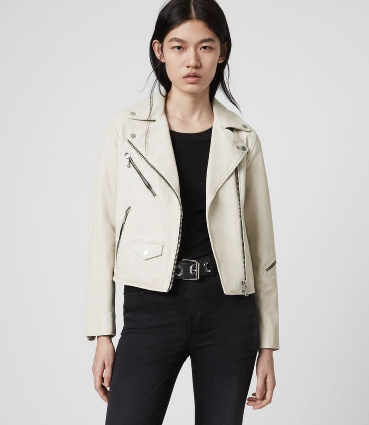 cream Leather Jackets in Style