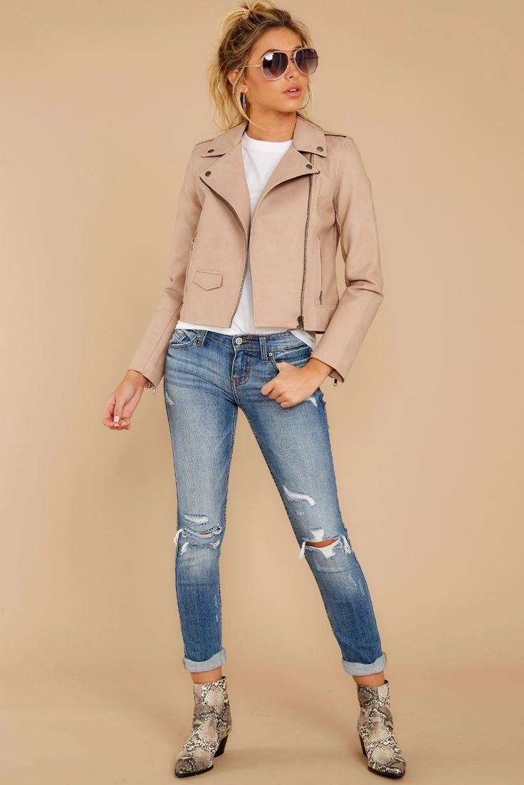 Nude Leather Jackets in Style