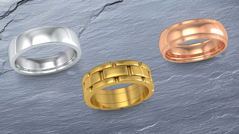 men's wedding bands 3 wedding bands in silver, gold and copper