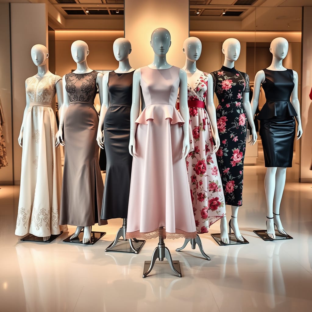 manequins in a beautiful dress
