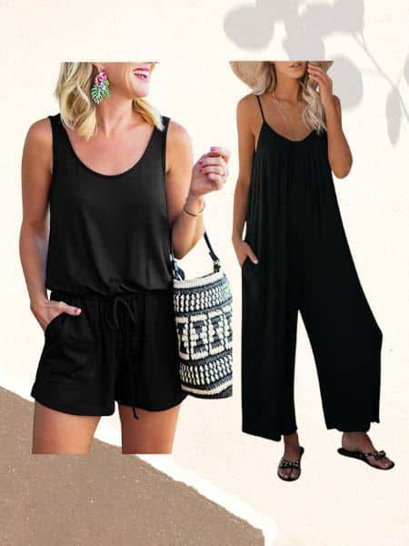 spring fashion black jumpsuit
