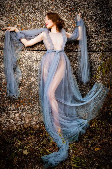 blue transparent fabrics
