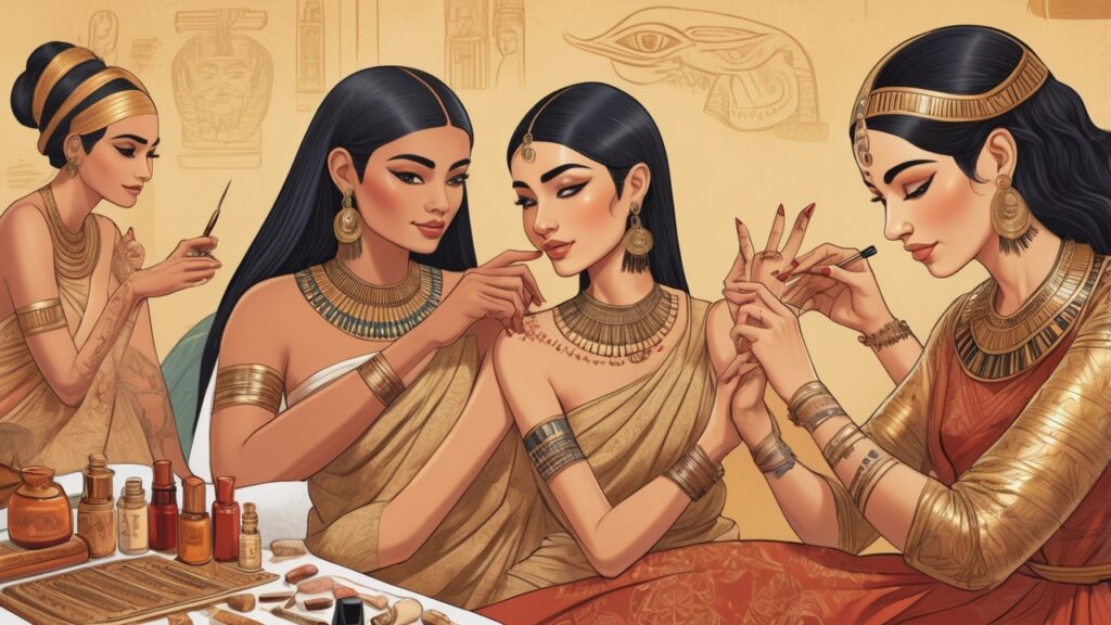 Egyptian woman using Nail art