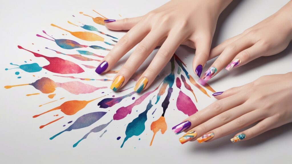 Nail art various colors