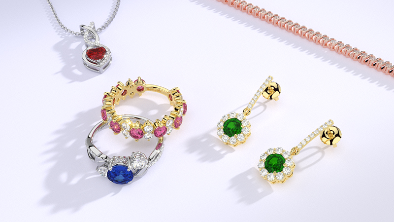 assortment of Birthstones jewelry