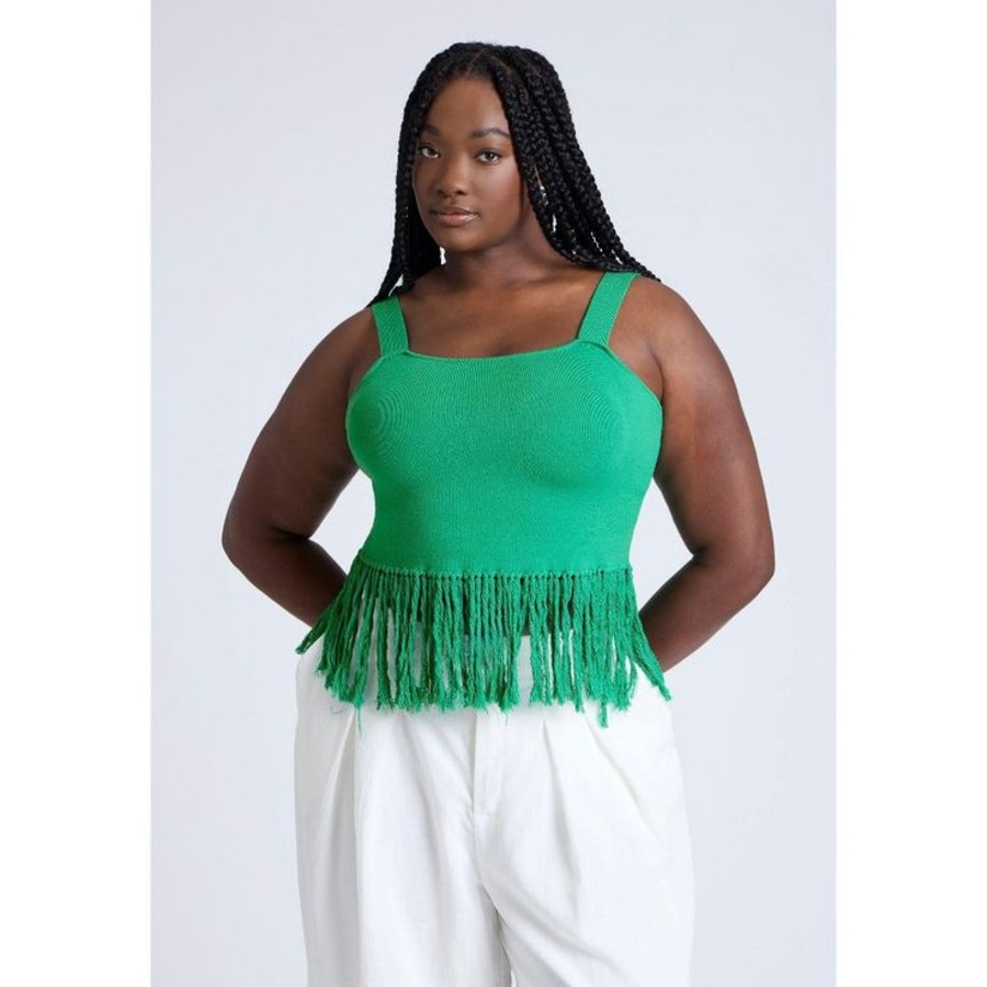 Playful and feminine ruffle crop top for plus size