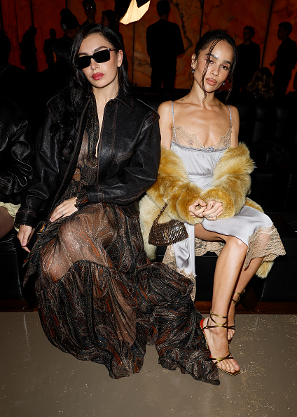 Zoë Kravitz and Charli XCX at the Saint Laurent Womenswear Paris Fashion Week