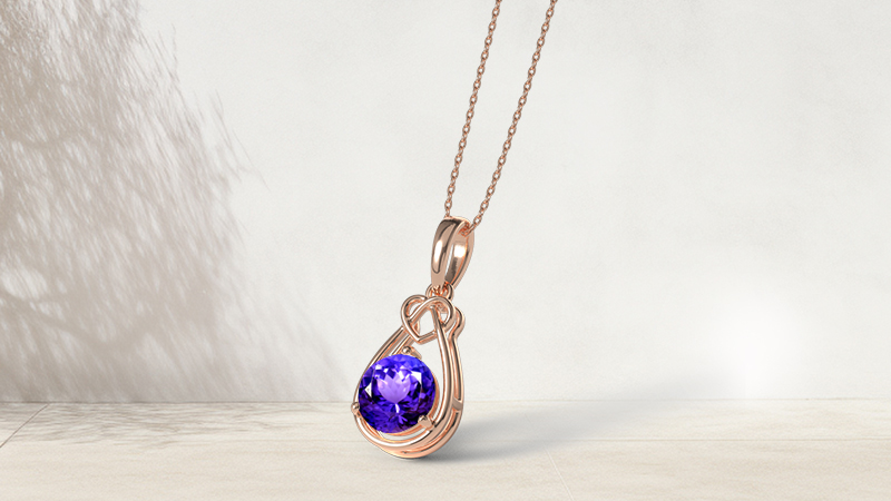 tanzanite jewelry gold pendant