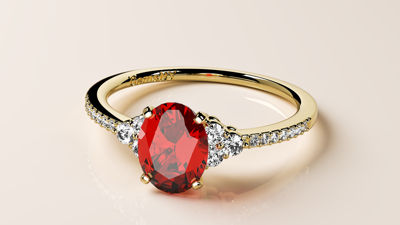 ruby solitaire in gold