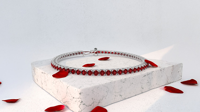 Ruby Tennis gemstone bracelet