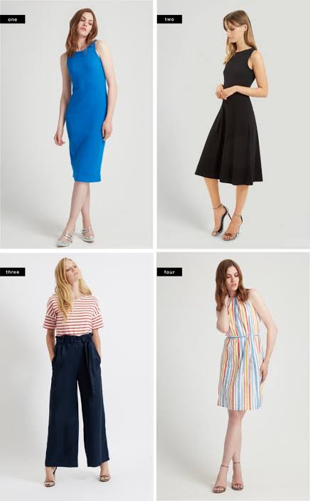 Fast Fashion and Slow Fashion images of four woman 