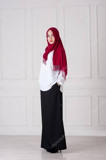 Middle Eastern fashion woman with red hijab