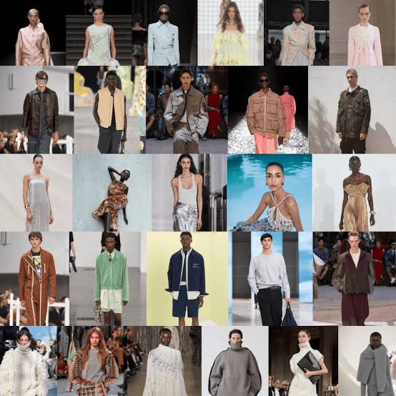 global influences on fashion collage of models