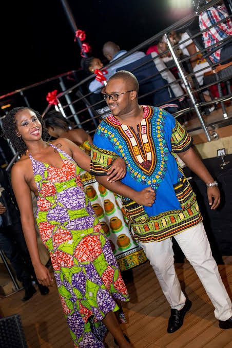 global influences on fashion man and woman in bright outfits