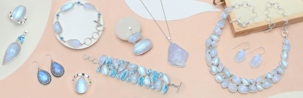 Moonstone in various settings