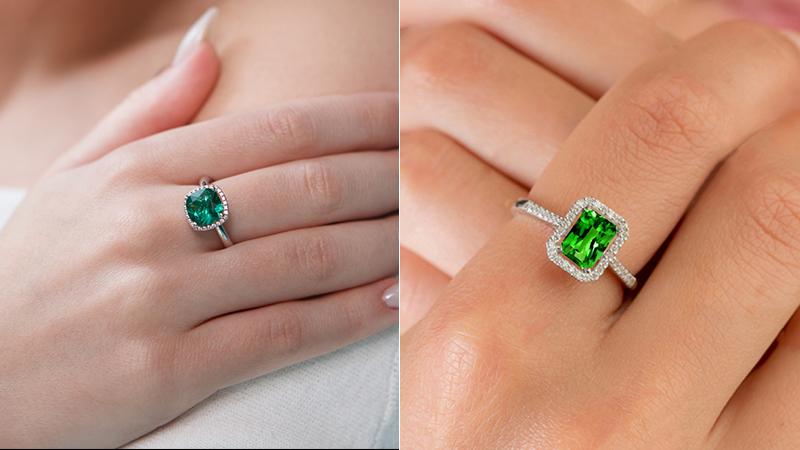 Emerald affordable engagement rings