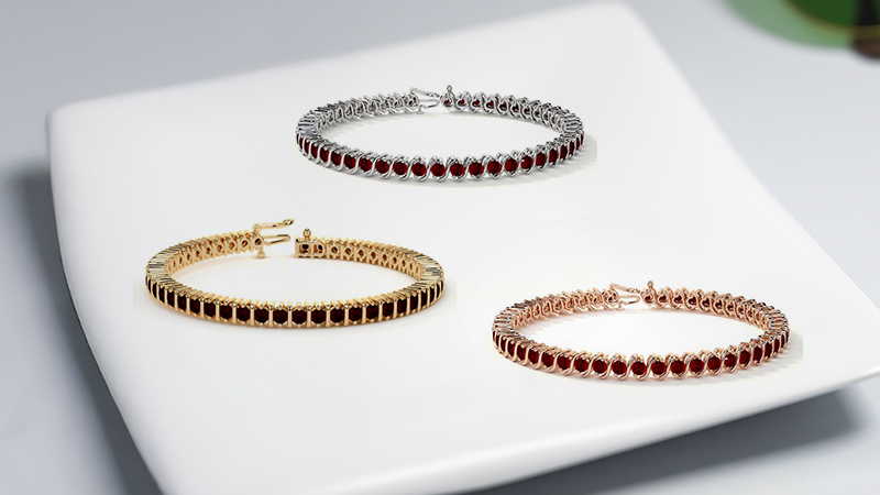 various examples of the Ruby tennis bracelet