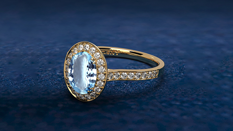 aquamarine engagement rings gold and diamonds