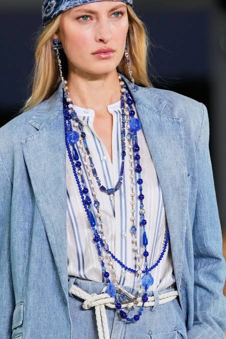 blue costume jewelry