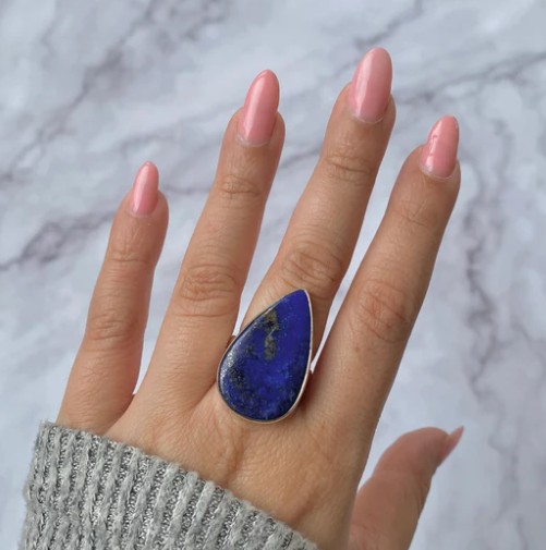 Lapis Lazuli jewelry raindrop ring 