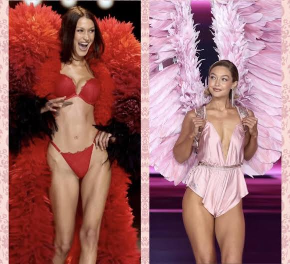 Gigi and Bella Hadid in Victoria Secret Shows