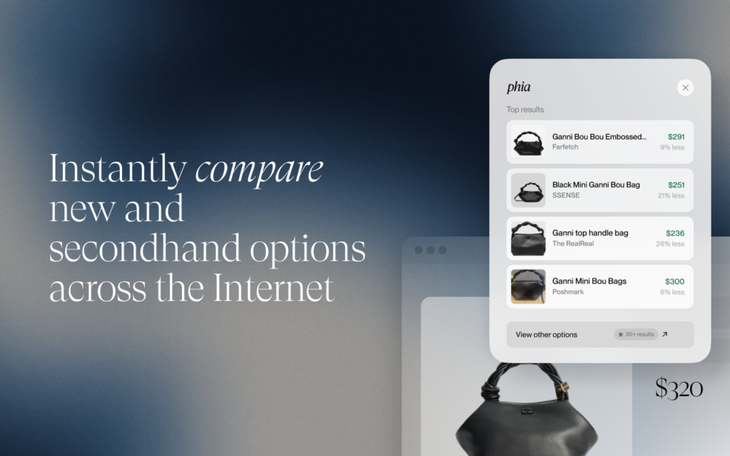 Phia AI-powered shopping app Bags