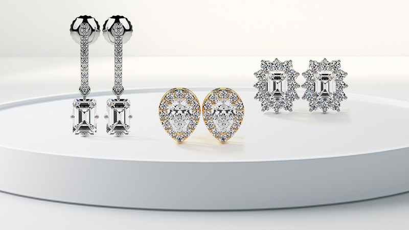 Diamond earring 3 styles